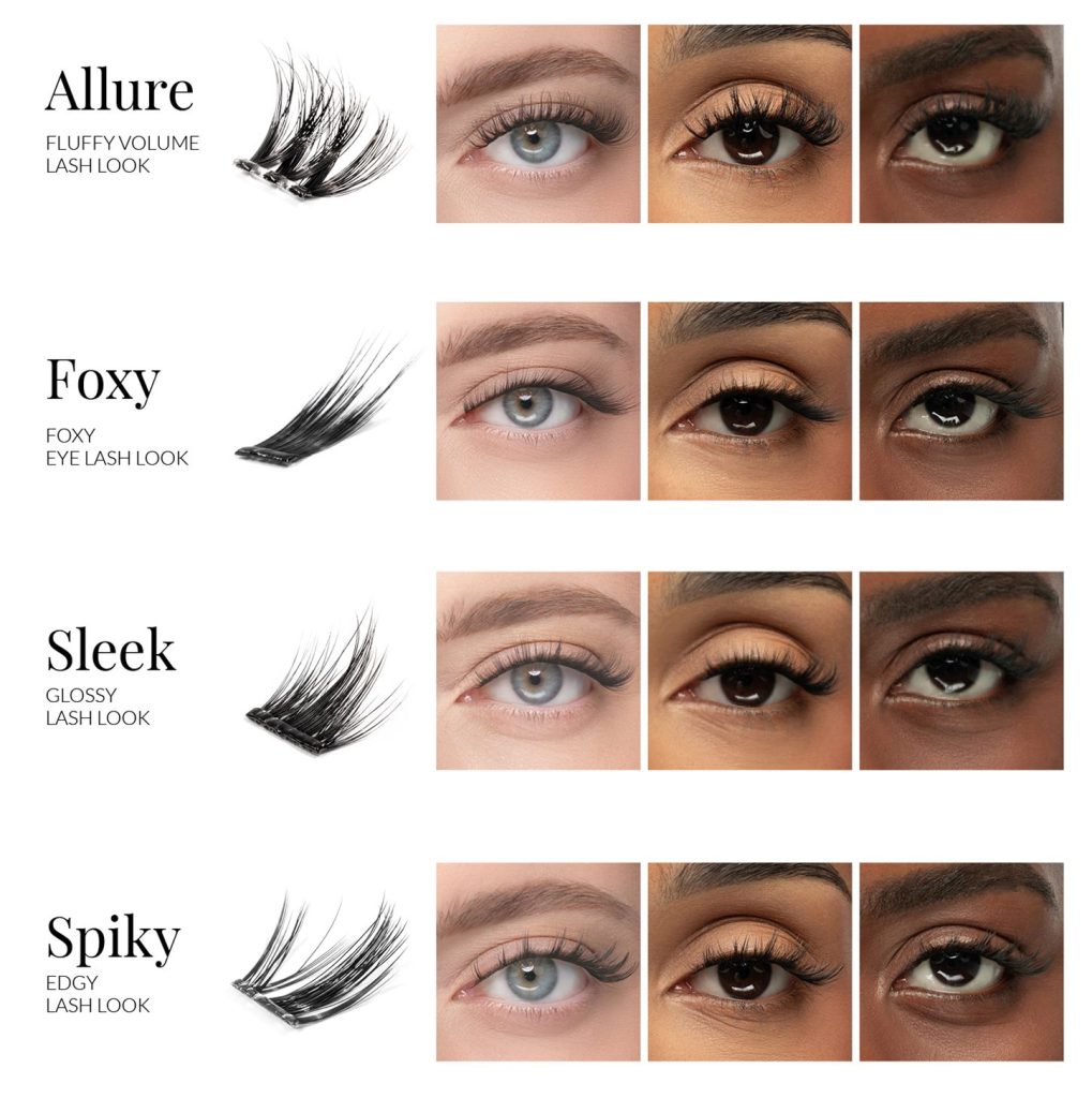 grappes de cils avec de la colle transparente nanolash