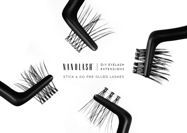 Grappes de cils pré-collés à utiliser soi-même pour appliquer des extensions de cils à la maison nanolash